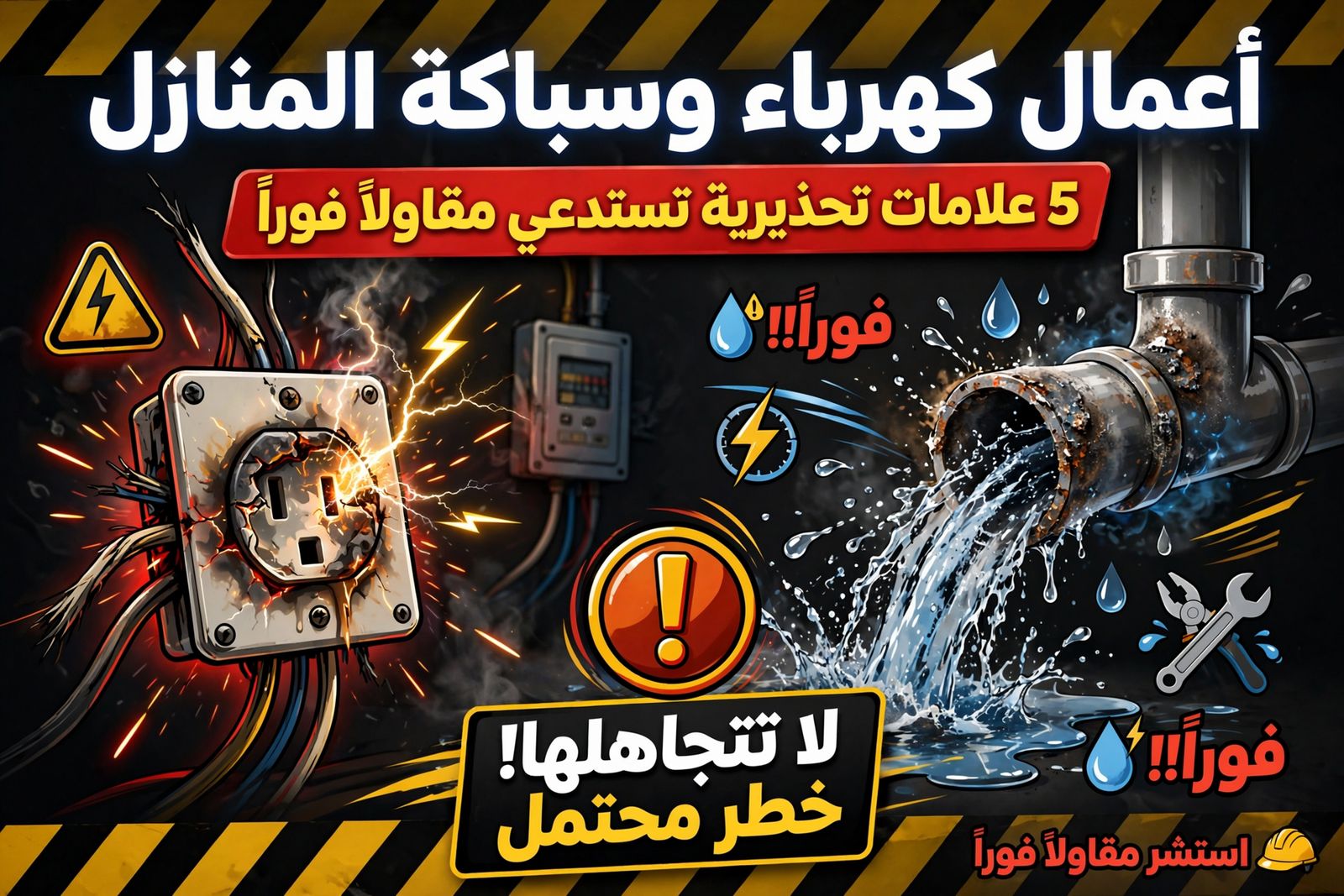 فني خبير يقوم بفحص أعمال كهرباء وكهرباء المنازل وصيانة التمديدات الكهربائية والصحية.